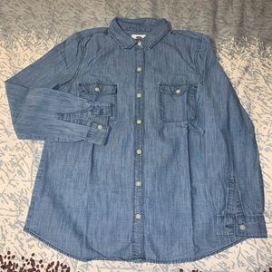 Chambray Boyfriend Tunic Shirt For Girls